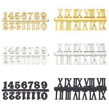Plastic & PVC Number Sign Labels, Mixed Color, Labels: 6pcs/set