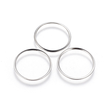 304 Stainless Steel Linking Rings, Ring, Stainless Steel Color, 20x0.5mm