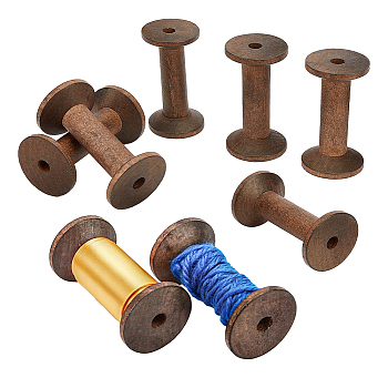 Wooden Empty Spools, for Wire, Cord, Jewelry Chain Wrapping, Coconut Brown, 8x4.45cm