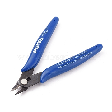 Carbon Steel Wire Flush Cutters, Electronic Model Sprue Wire Clippers, Side Cutting Nippers, for Precision Cutting Needs and 3D Printer, Royal Blue, 128x79x13mm(X-TOOL-WH0021-21)