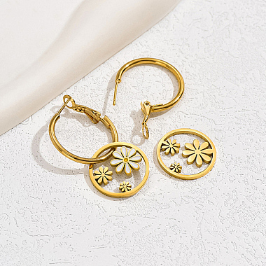 Stainless Steel Enamel Hoop Earrings(GD4383)-2