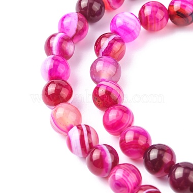 Natural Striped Agate/Banded Agate Bead Strands(G-K166-13-8mm-03)-2