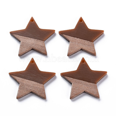 Camel Star Resin+Wood Pendants