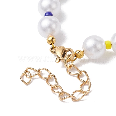 Glass & Acrylic Round Beaded Bracelets(BJEW-JB10076)-3