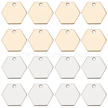 Real Gold Plated & Real Platinum Plated Hexagon Brass Charms