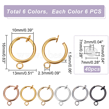 Elite 36Pcs 6 Colors Brass Clip-on Earring Findings(FIND-PH0006-40)-5