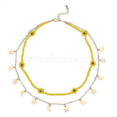 Yellow Glass Necklaces