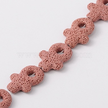 38mm Pink Mark Lava Beads