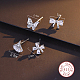 4Pcs 4 Style Rhodium Plated 925 Sterling Silver Stud Earrings Set(PI9253-2)-3