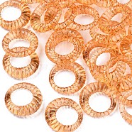 Transparent Acrylic Finger Rings, Textured, Orange, US Size 6 3/4(17.1mm)(RJEW-T010-05G)