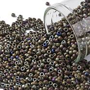 TOHO Round Seed Beads, Japanese Seed Beads, (614) Matte Color Iris Brown, 11/0, 2.2mm, Hole: 0.8mm, about 1110pcs/10g(X-SEED-TR11-0614)