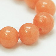 Natural Mashan Jade Round Beads Strands, Dyed, Tomato, 6mm, Hole: 1mm, about 69pcs/strand, 15.7 inch(G-D263-6mm-XS21)