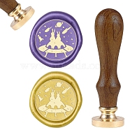 DIY Scrapbook, Brass Wax Seal Stamp and Wood Handle Sets, Other Pattern, 83x22mm, Head: 7.5mm, Stamps: 25x14.5mm(AJEW-WH0131-019)