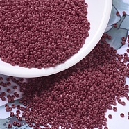 MIYUKI Round Rocailles Beads, Japanese Seed Beads, 11/0, (RR408D) Opaque Dark Red, 2x1.3mm, Hole: 0.8mm, about 1111pcs/10g(X-SEED-G007-RR0408D)