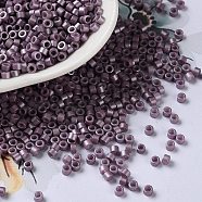 Baking Paint Glass Seed Beads, Cylinder, Dark Orchid, 2.5x2mm, Hole: 1.4mm, about 5039pcs/50g(X-SEED-S042-15A-14)