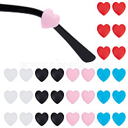15 Pairs 5 Colors Silicone Eyeglasses Ear Grips, Heart, Mixed Color, 12x11.5x4mm, 3 pairs/color(FIND-GF0004-07)