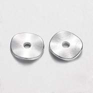 Tibetan Style Alloy Wavy Spacer Beads, Flat Round, Silver Color Plated, Lead Free & Cadmium Free & Nickel Free, 10x1mm, Hole: 2mm(X-K0NWF022)