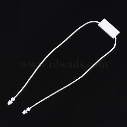 Polyester Cord with Seal Tag, Plastic Hang Tag Fasteners, White, 250~255x1mm, Seal Tag: 20x9x3mm and 8x3.5x2mm, about 1000pcs/bag(CDIS-T001-19A)