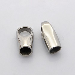 304 Stainless Steel Cord Ends, End Caps, Stainless Steel Color, 19x10x8mm, Hole: 7x9mm, Inner Diameter: 6mm(STAS-N034-10)
