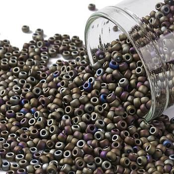 TOHO Round Seed Beads, Japanese Seed Beads, (614) Matte Color Iris Brown, 11/0, 2.2mm, Hole: 0.8mm, about 1110pcs/10g