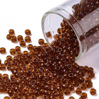 TOHO Round Seed Beads, Japanese Seed Beads, (2154) Transparent Marmalade, 8/0, 3mm, Hole: 1mm, about 10000pcs/pound