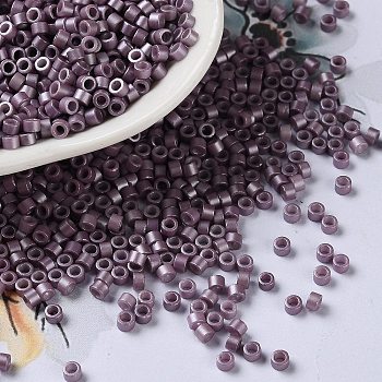 Baking Paint Glass Seed Beads, Cylinder, Dark Orchid, 2.5x2mm, Hole: 1.4mm, about 5039pcs/50g