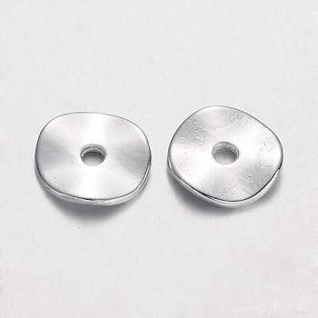 Tibetan Style Alloy Wavy Spacer Beads, Flat Round, Silver Color Plated, Lead Free & Cadmium Free & Nickel Free, 10x1mm, Hole: 2mm