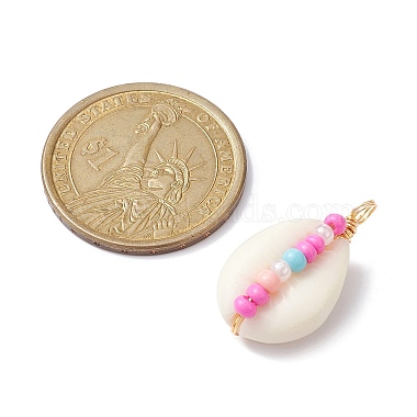 Natural Cowrie Shell Pendants(PALLOY-JF02266)-3