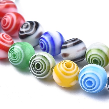 Handmade Millefiori Glass Round Beads Strands(X-LK-R004-93)-3