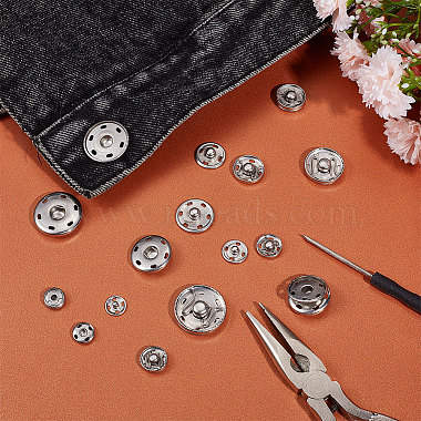 75 Sets 5 Style 202 Stainless Steel Snap Buttons(BUTT-UN0001-20)-3