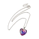 Ожерелье из стеклянного сердца с кулоном в виде облака(NJEW-H165-01A)-1