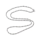 Rhodium Plated 925 Sterling Silver Oval Ball Chain Necklace for Women(NJEW-A014-02P)-2