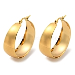 202 Stainless Steel Hoop Earring, with 304 Stainless Steel Pins for Women, Golden, 38x13.5mm(X-EJEW-H003-09G-02)