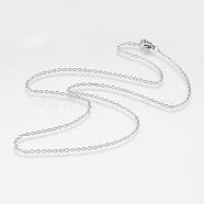 304 Stainless Steel Necklaces, Cross Cable Chain Necklaces, with Lobster Claw Clasps, Stainless Steel Color, 19.9 inch(50.5cm), 2mm(NJEW-I208-01P)