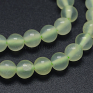 Natural New Jade Stone Round Bead Strands, 4mm, Hole: 1mm, about 97pcs/strand. 15.5 inch(G-O039-16-4mm)