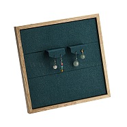 12-Slot Square Wooden Picture Frame Earring Orgainzer Holder with Microfiber Earring Display Cards, Dark Green, 19x9.05x19cm(EDIS-M003-01)