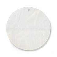 Acrylic Pendants, Imitation Gemstone Style, for DIY Making Keychain, Flat Round, White, 49.5x2.5mm, Hole: 3mm(SACR-E005-05A)