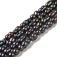 Natural Cultured Freshwater Pearl Beads Strands, Peanut, Dyed, Grade 4A+, Black, 9~12x5.5~6.5x5.5~6.5mm, Hole: 0.8mm, about 32pcs/strand, 13.58 inch(34.5cm)(PEAR-E016-051)