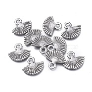 304 Stainless Steel Charms, Fan, Stainless Steel Color, 12.8x14.5x1.5mm, Hole: 2mm(STAS-K207-36P)