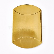 Kraft Paper Wedding Favor Gift Boxes, Pillow, Gold, 9x10.5x3.5cm(X-CON-WH0037-B-06)