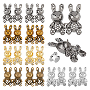 10Pcs 5 Colors Rabbit Shape Alloy Adjustable Jean Button Pins, Waist Tightener, Sewing Fasteners for Garment Accessories, Mixed Color, 37x18x9mm & 37x22x9mm, Hole: 4x3mm, 2pcs/color(AJEW-DC0001-17)
