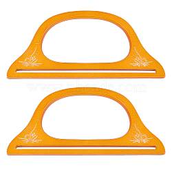 Wooden Handles Replacement, for Handmade Bag Handbags Purse Handles, Triangle, Yellow, 12x25.3x0.9cm, Hole: 6mm(FIND-WH0067-07A)