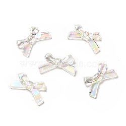 Transparent Acrylic Beads, AB Color, Bowknot, Clear AB, 20x34x6mm, Hole: 1.8mm, about 263pcs/500g(MACR-C009-08)