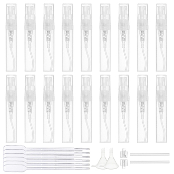 DIY Polypropylene(PP) Spray Bottles Kits, with Fine Mist Sprayer & Dust Cap, Plastic Pump, Pipettes and Funnel Hopper, Clear, 6.55x1.2cm, Capacity: 3ml