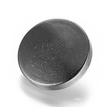 Alloy Shank Buttons, 1-Hole, Flat Round, Gunmetal, 15x7mm, Hole: 2mm