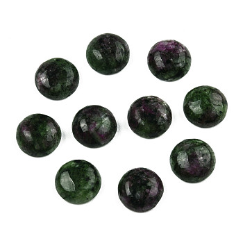 Synthetic Ruby in Zoisite Gemstone Cabochons, Half Round, 8x4mm