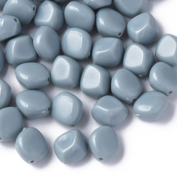 Opaque Acrylic Beads, Nuggets, Cadet Blue, 15.5x14x11mm, Hole: 1.8mm, about 380pcs/500g