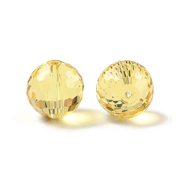 Glass K9 Glass, Imitation Austrian Crystal Beads, Faceted(128 Facets), Round, Champagne Yellow, 12mm, Hole: 1.4~2mm