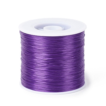 400M Flat Elastic Crystal String, Elastic Beading Thread, for Stretch Bracelet Making, Blue Violet, 0.2mm, 1mm wide, about 446.81 Yards(400m)/Roll