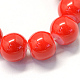 bicarbonate de verre peinte rangées de perles rondes(DGLA-Q020-8mm-37)-2
